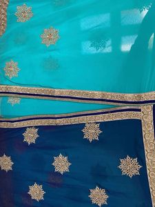 Elegant Blue &amp; Green Saree