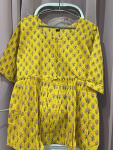 Yellow Peplum kurti