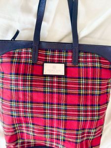 Ivory Tag Tartan print / Plaid Tote bag