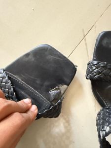 Truffle Collection Black Woven Heels - Size 9