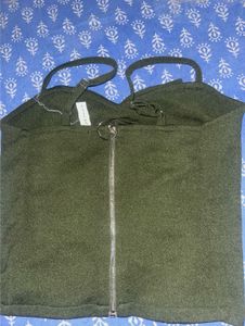 Olive Green Bow Spaghetti Top