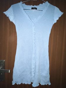 Cute Light Blue Button-Down Dress