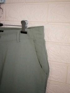 Olive Green Cropped Trousers