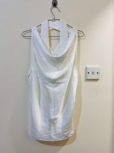 Elegant White Halter Top Small Size - Fits Medium