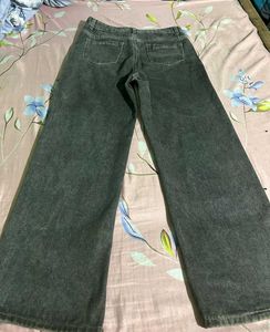 Wide Leg Black Wash Denim Jeans