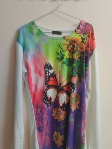 Butterfly & Floral Print Long Sleeve