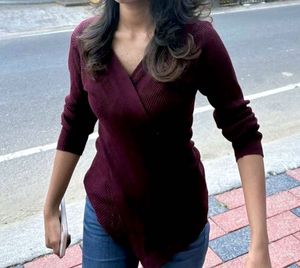 Burgundy Long Sleeve Top