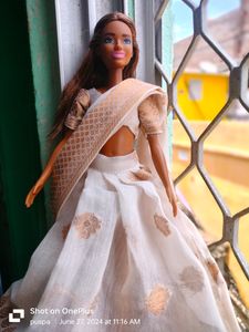 Kerla Style Half Saree For Barbie Doll 🤍