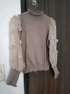 Light Brown Net Sweater