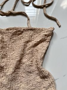 Crinkled Tie Crop Top