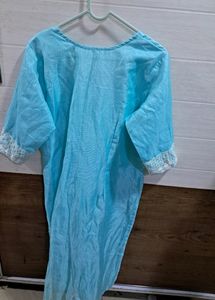Stitched Organza Kurta, Pants With Dupatta
