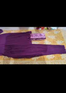 Floral cut neck design kurta set