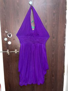 Sexy Purple Halter Dress