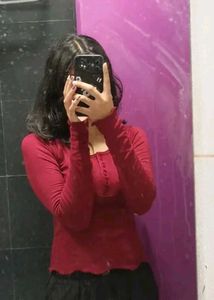 Shein Maroon Korean Top