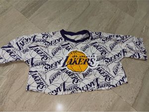 Oversized Los Angeles Lakers Crop T-shirt