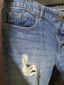 Boyfriend Dark Blue Torn Jeans Size 32