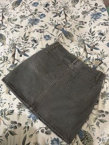 Gray Denim Skirt