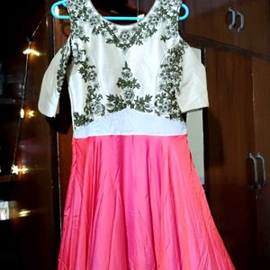 Elegant Dual Tone & Cream Embroidered Dress
