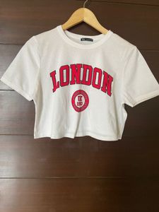 Zara (original )London Graphic crop Tee (L)