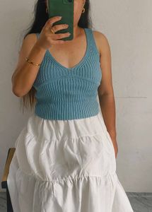 Blue Knit Tank Top