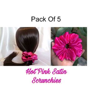 Hot Pink Hair Scrunchies