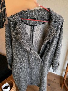 Grey Tweed Style Coat