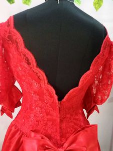 Luxe Bright Red Engagement Princess Dress 👗