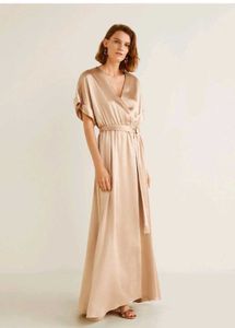 Mango Elegant Gold Maxi Dress