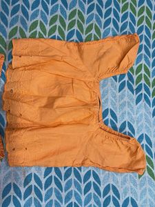 Orange Eyelet Two-Piece Set