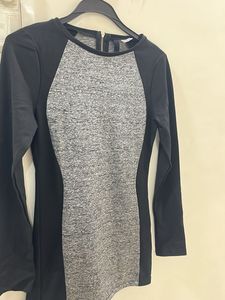 H&amp;M Black &amp; Gray Long Sleeve Dress