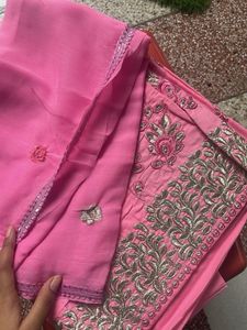 3 pcs gota patti type embroidery suit fabric
