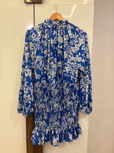 Blue Floral Mini Dress