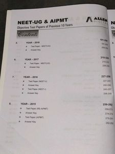 Allen NEET (UG) &amp; AIPMT Previous Year Papers