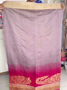 Elegant Pink &amp; Grey Saree