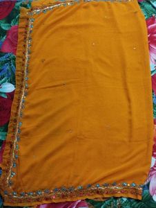 Elegant Mustard Embellished Saree