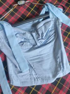 Light Blue Tie Strap Top
