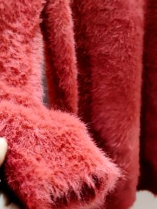 premium imported red eyelash knit turtleneck sweat