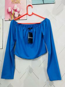 Blue Shein Long Sleeve Top