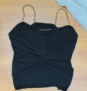 Twisted Noir Knit Top