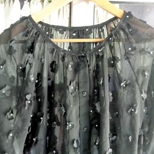 Black Blouson Top