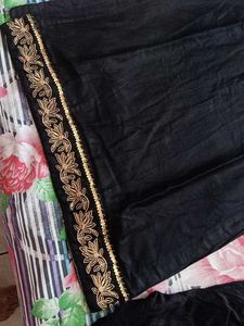 Black Kurta With Trouser Dupatta