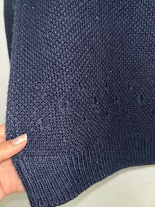 Navy Blue Zudio Knit Sweater (Size S)