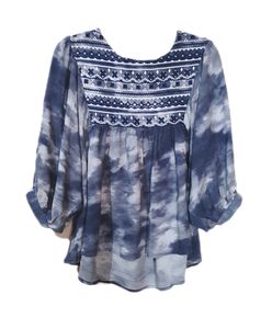 Blue Summery Tiedye Style Top