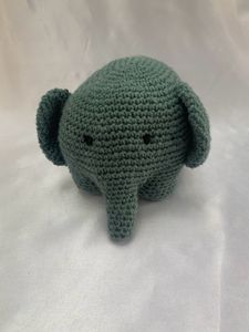 Cute Grey Crochet Plushie Elephant