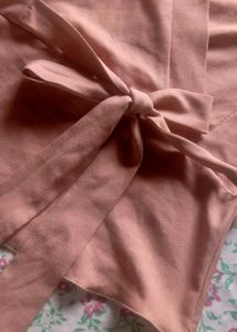 Cute Brown Tie-Waist Top