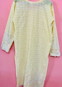 Sale ❗️Yellow Chickankari Kurti