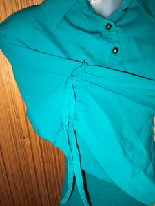 Teal Button Down Blouse