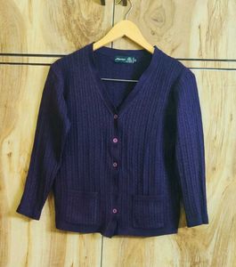 Purple Knit Cardigan size-36
