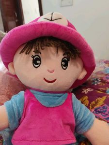 Adorable Plush Doll with Pink Outfit