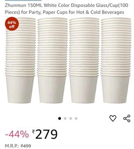Small White Paper Cup Pack Of 100